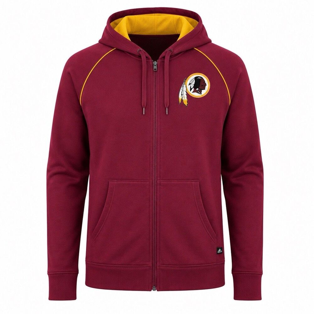 NFL Team Apparel Washington Redskins full zip sweatshirt jacket size L burgundy